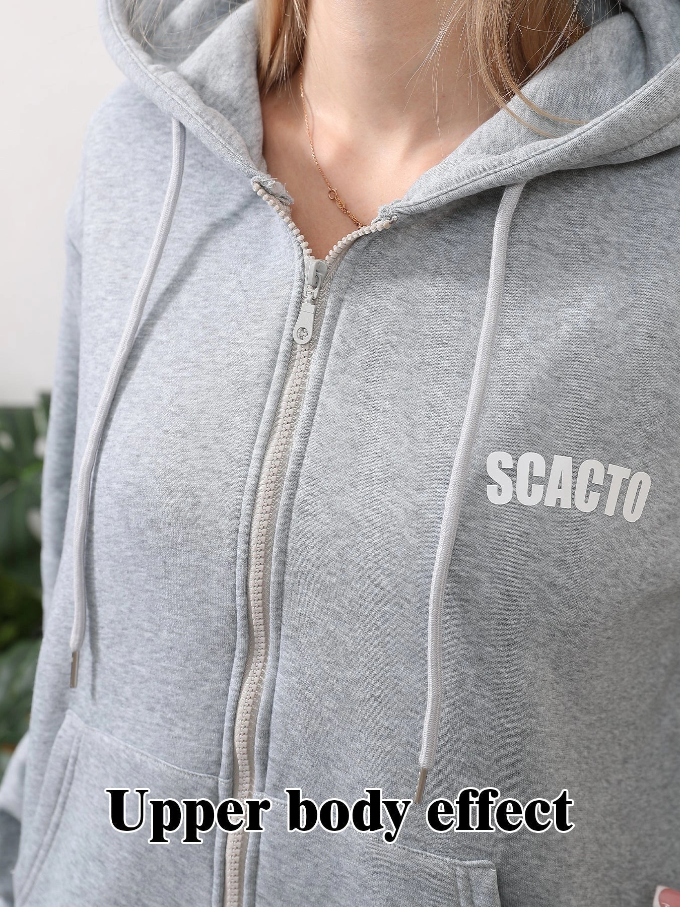 Women's Long Sleeved Hoodie Set in black and grey