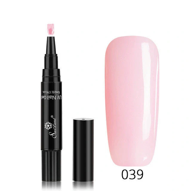3-in-1 Gel Nail Varnish Pen with Glitter for easy one-step nail art