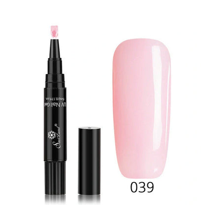 3-in-1 Gel Nail Varnish Pen with Glitter for easy one-step nail art