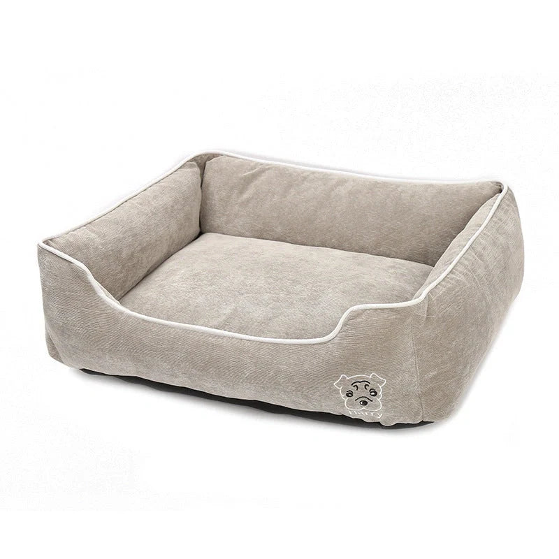 Durable corduroy bite-resistant pet kennel in various sizes and colours