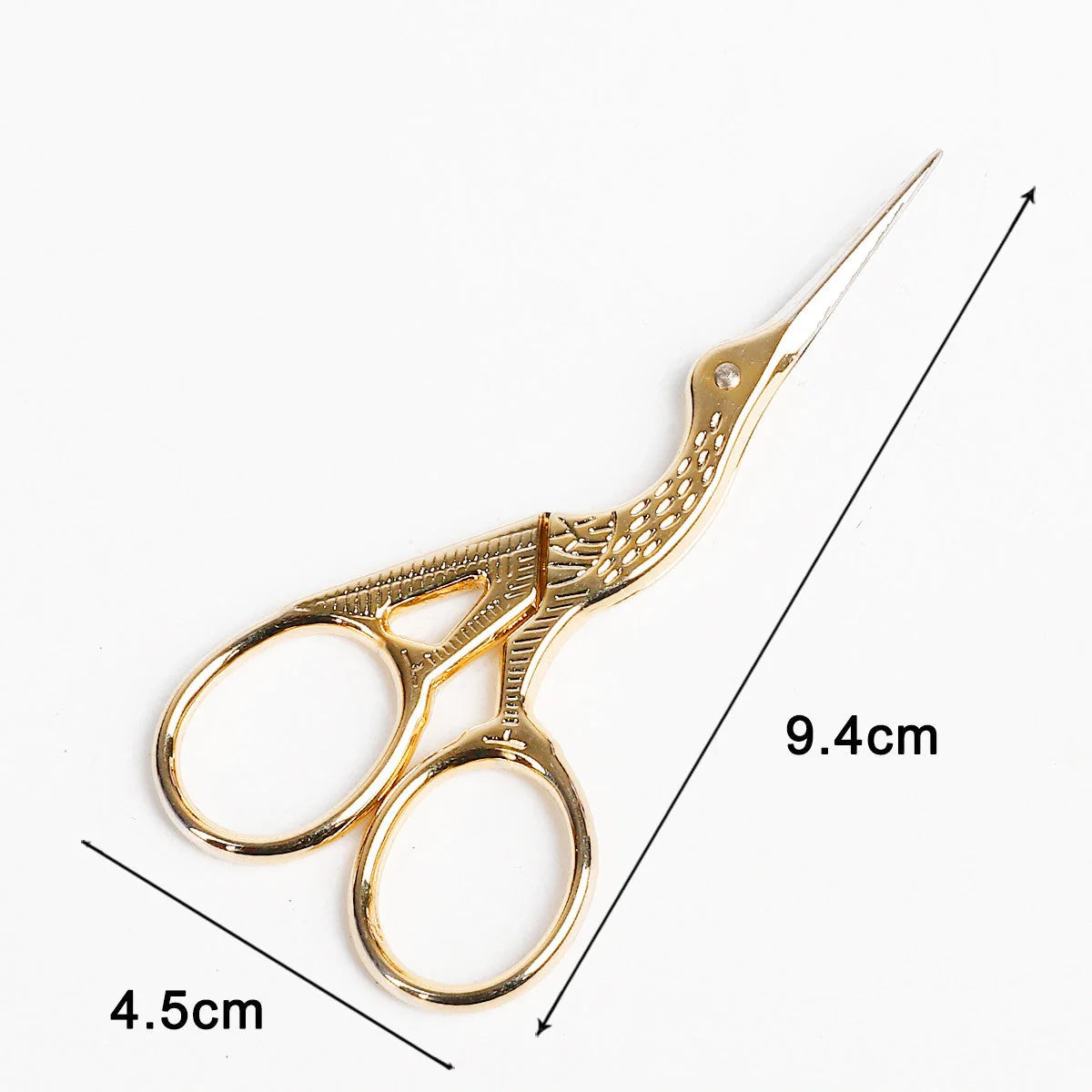 Elegant stainless steel crane embroidery scissors in various colors