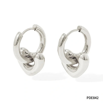 Elegant stainless steel earrings with a glossy finish, available in classic gold and silver tones.