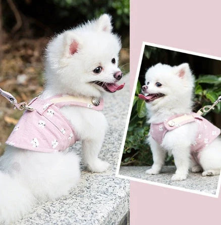 A stylish and comfortable dog harness and leash set in a variety of vibrant colours and patterns