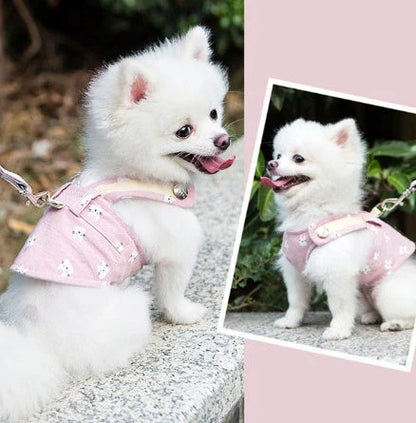A stylish and comfortable dog harness and leash set in a variety of vibrant colours and patterns