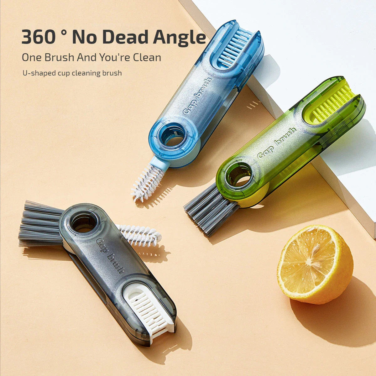 Versatile multi-purpose bottle cleaning brush set with spiral design for reaching into narrow crevices and tough-to-clean areas
