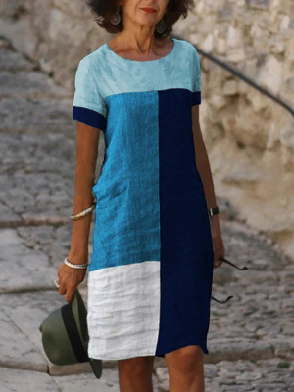 Ladies check print dress in cotton blend, available in multiple colours and sizes