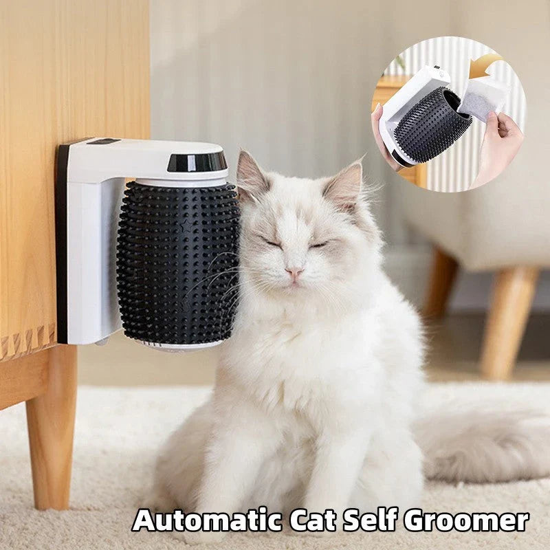 Premium Self-Grooming Cat Corner Scratcher with Soft Brushes for Gentle Grooming and Furniture Protection