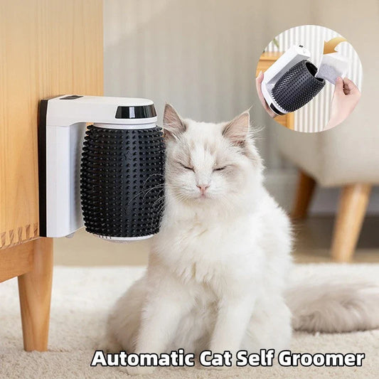 Premium Self-Grooming Cat Corner Scratcher with Soft Brushes for Gentle Grooming and Furniture Protection