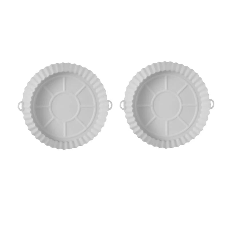 Round silicone baking tray mat for air fryer in various colours