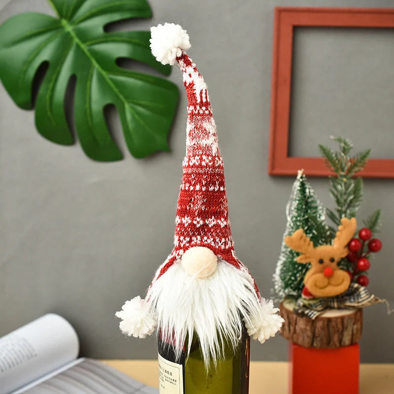 Festive Christmas wine bottle socks in vibrant colours, 14cm x 31cm