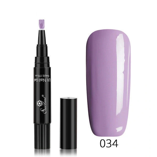 3-in-1 Gel Nail Varnish Pen with Glitter for easy one-step nail art