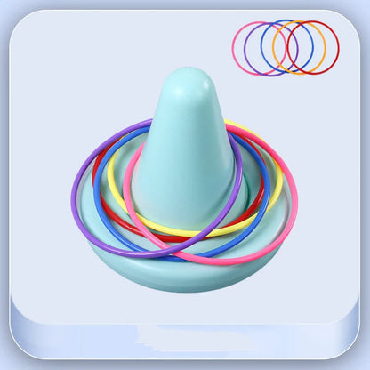 Children's balance training sensory toy with throwing rings in bright colours