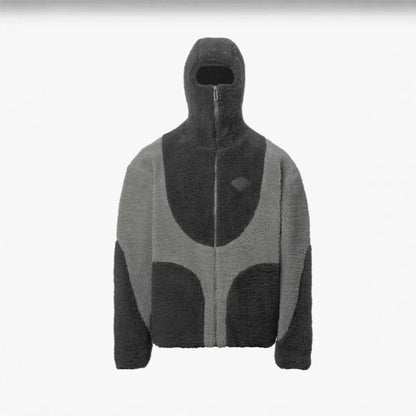 Men's stylish hooded zipper jacket with premium patchwork design in various colors
