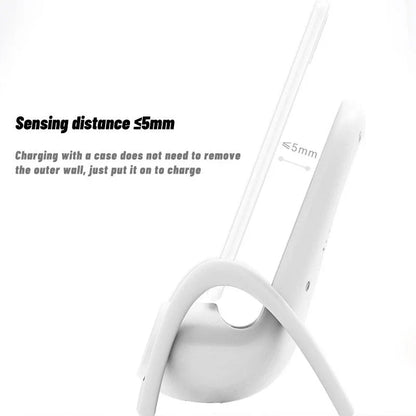 Premium wireless charging station with stylish phone stand in white and black colours