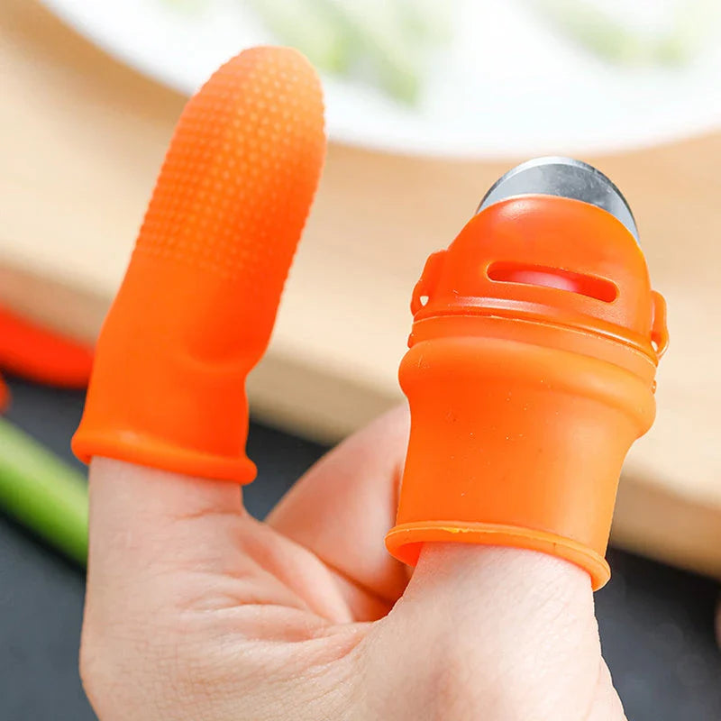 Premium Silicone Finger Guard with Stainless Steel Blade for Effortless Vegetable, Fruit, and Herb Harvesting