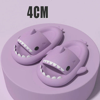 Cozy shark-themed slippers made of plush EVA material for indoor and outdoor wear with customized support