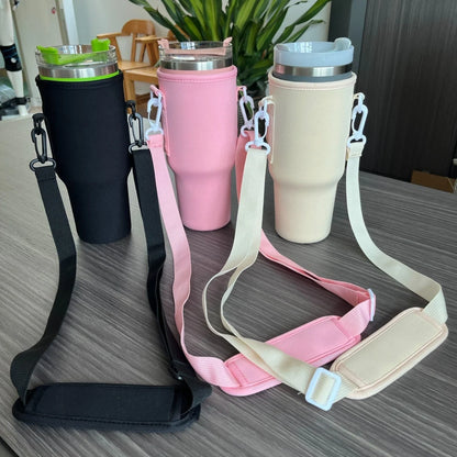 Handle mug ice cream cup cover in black, pink, or apricot