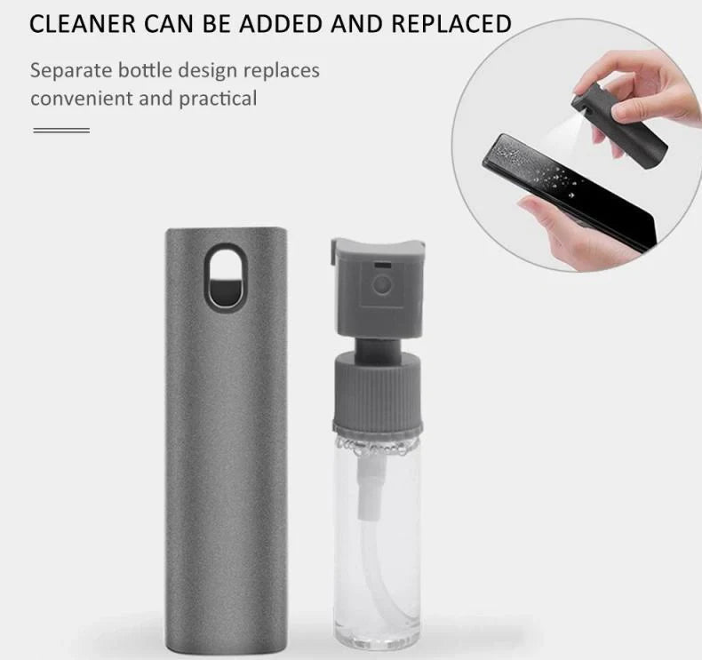 2-in-1 phone and computer screen cleaner kit with microfiber cloth for effective screen cleaning