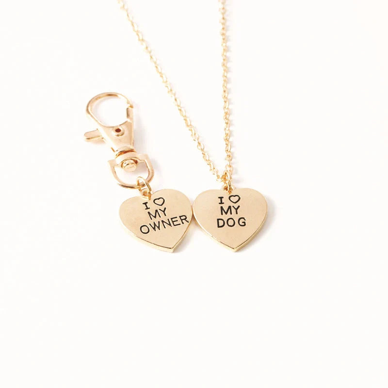 Silver and gold alloy dog bone necklace for pet lovers