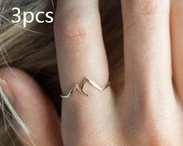 Unique mountain-shaped copper ladies' ring with antibacterial properties
