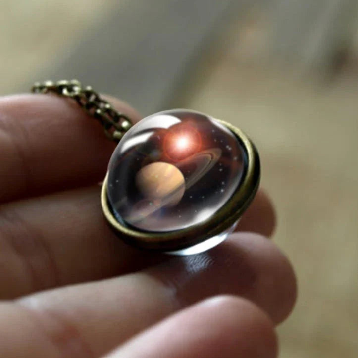 Ethereal Nebula Galaxy Double-Sided Pendant Necklace with Captivating Celestial Patterns