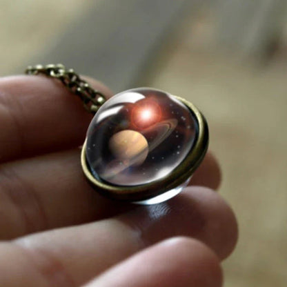 Ethereal Nebula Galaxy Double-Sided Pendant Necklace with Captivating Celestial Patterns