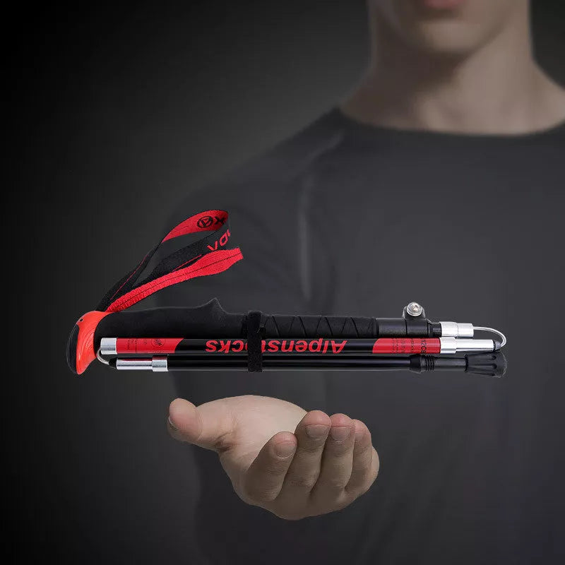 XINDA ultralight carbon trekking poles with adjustable sections and tungsten tips
