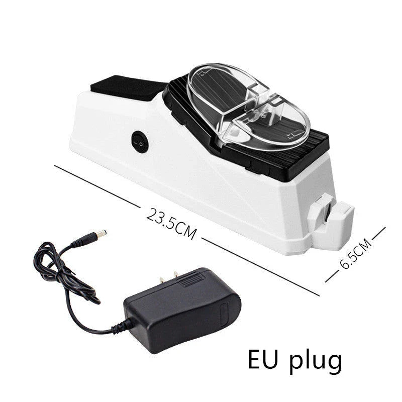 Premium electric knife sharpener with high-powered motor and precision grinding wheels for rapid blade honing