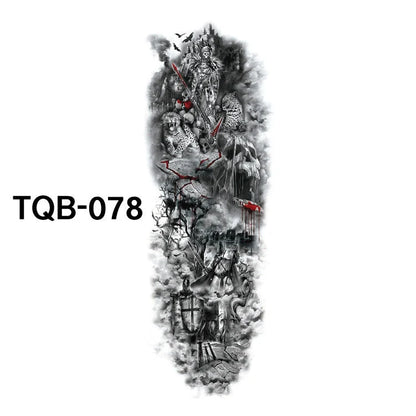 Waterproof Full Arm Tattoo Sticker in various colours for temporary body art