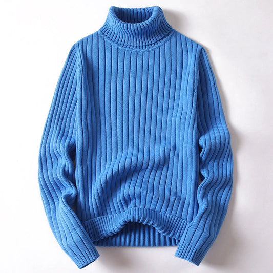 Premium cotton blend turtleneck sweater for men and women, available in multiple colours and sizes.