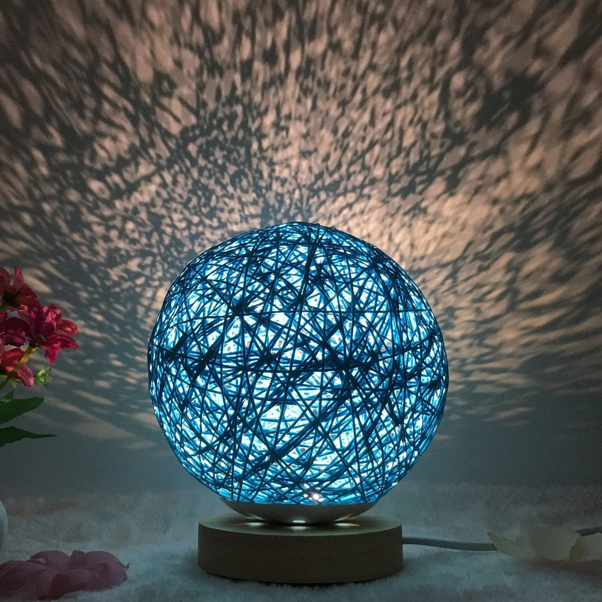 Creative Linen Table Lamp with LED Intelligent USB7 Colour RGB16 Remote Control