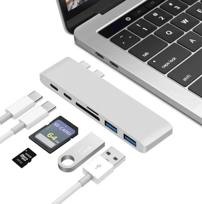 Premium USB-C Hub with SD and TF Card Slots, Power Delivery Charging, and Multiple Ports for Apple MacBook