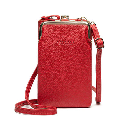 Stylish PU leather shoulder bag featuring a lychee pattern design in a range of vibrant colours