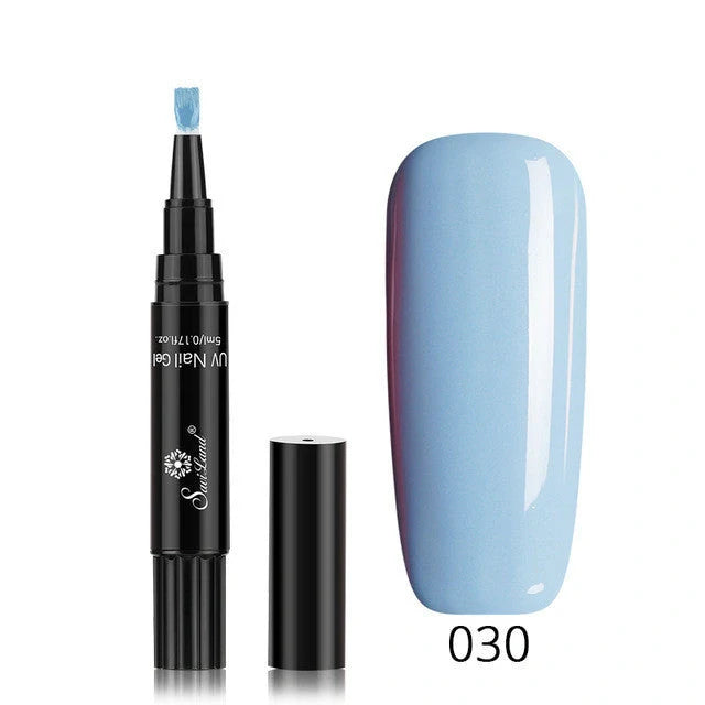 3-in-1 Gel Nail Varnish Pen with Glitter for easy one-step nail art