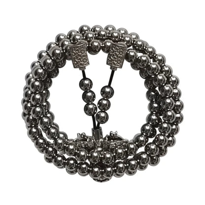 Modern stainless steel thunderbolt bead necklace, perfect for any occasion.