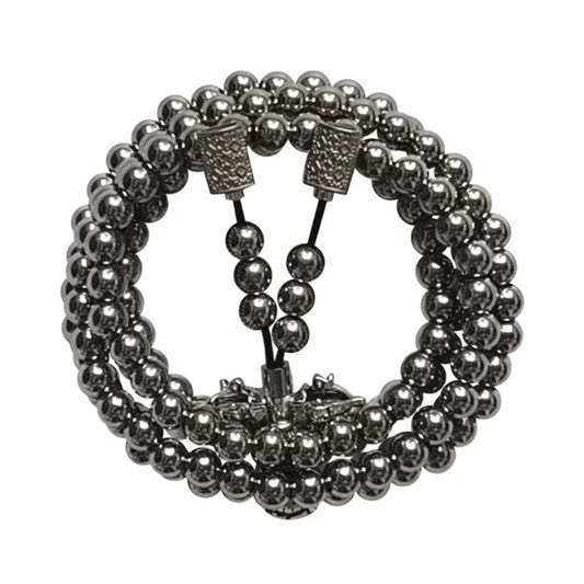 Modern stainless steel thunderbolt bead necklace, perfect for any occasion.