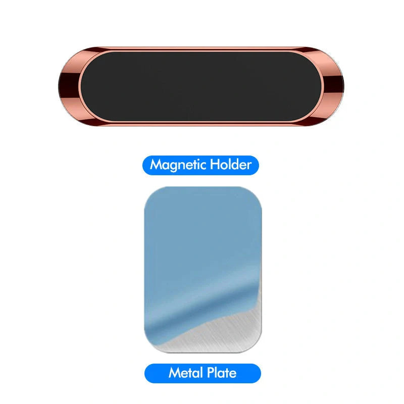 F6 Strip Plate Magnetic Car Phone Holder with steel spring frame in grey
