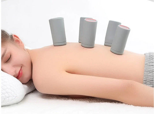 Premium silicone cupping therapy massager with EMS, pulse, and vibrating functions for full-body relief and relaxation