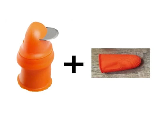 Premium Silicone Finger Guard with Stainless Steel Blade for Effortless Vegetable, Fruit, and Herb Harvesting