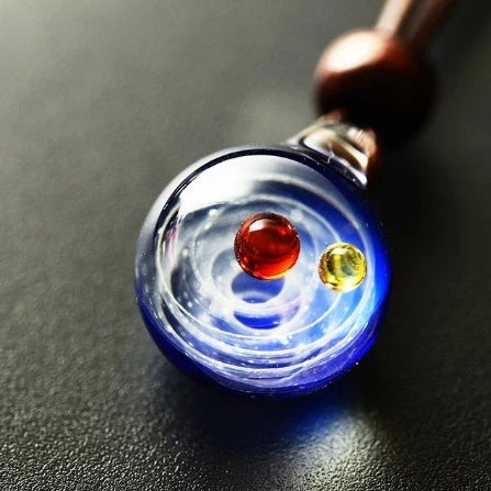 Cosmic Nebula Pendant Necklace with celestial glass ball design