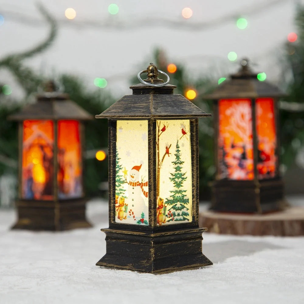 Santa Claus LED night light battery-powered hanging lantern for Christmas decoration