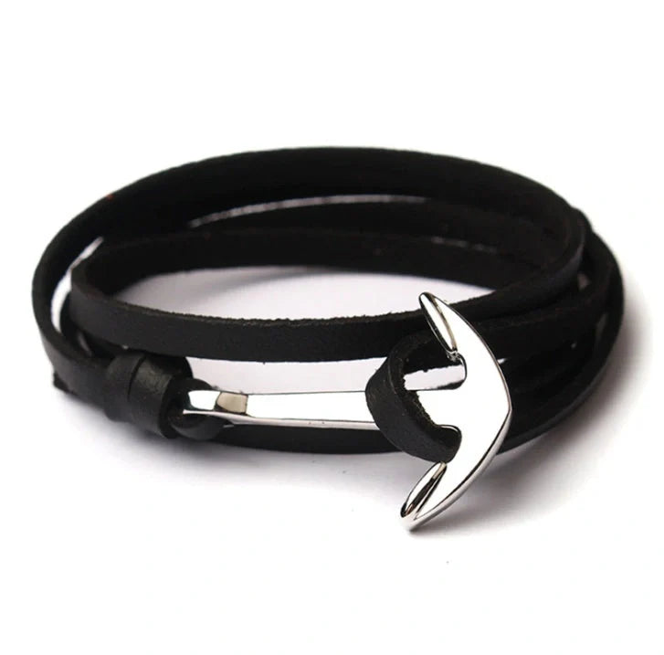 Anchor Bracelet featuring a nautical symbol on a cotton-linen rope
