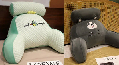 Plush lumbar cushion with ergonomic design for comfortable back and neck support on sofa, chair, and bed