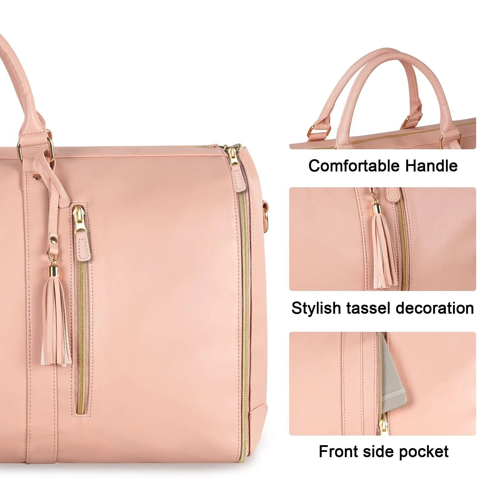 Versatile travel duffel bag for women with waterproof and foldable design, available in various color options