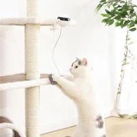 Interactive electronic motion cat toy with real fur ball, 7cm diameter, for stimulating play