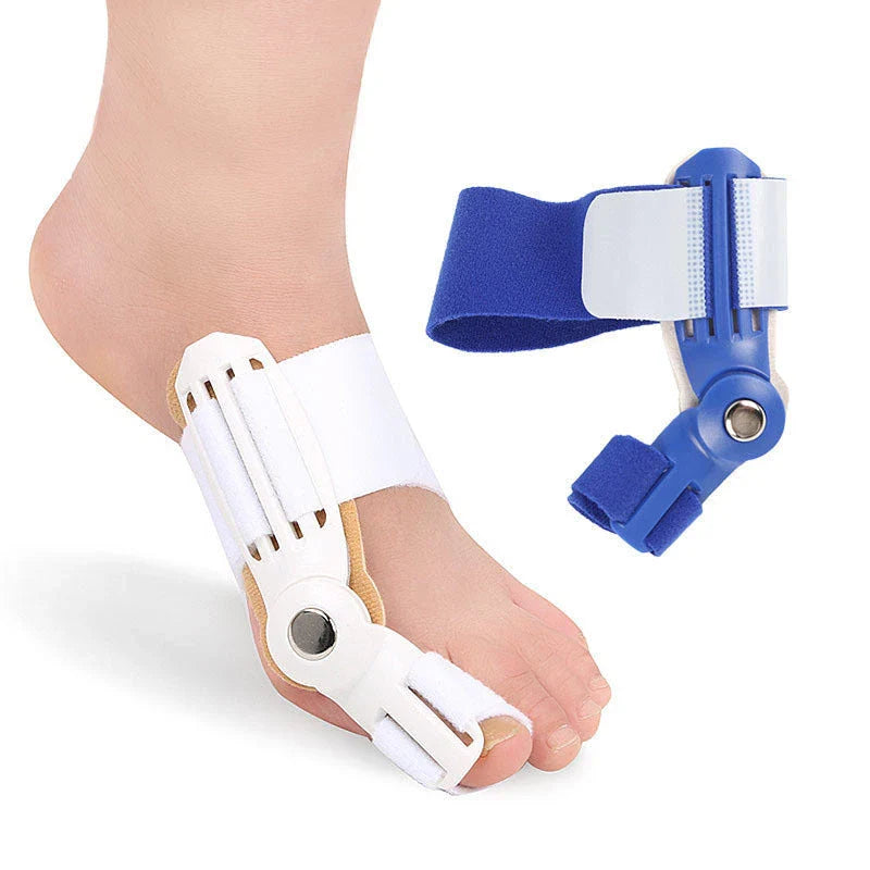 Bunion Corrector Braces with metatarsal arch support, adjustable straps, and polycarbonate bracket for toe realignment