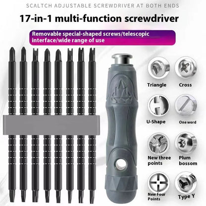 Premium 17-in-1 Magnetic Screwdriver Set, featuring chrome vanadium steel construction and a range of precision heads for diverse applications.