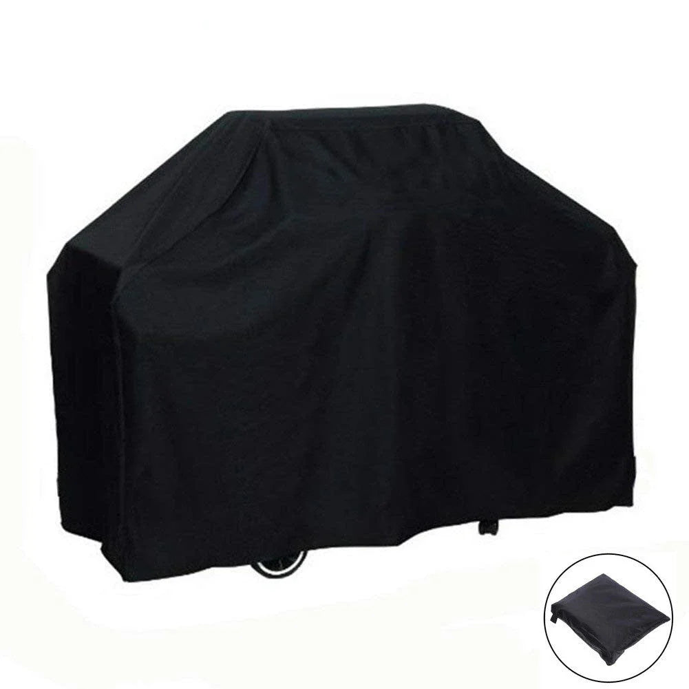Premium outdoor grill cover made of durable 210D Oxford cloth with a silver coating to protect against weather and elements