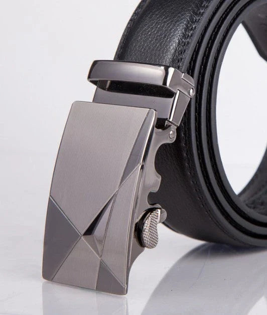 Premium leather automatic buckle belt in multiple styles and sizes