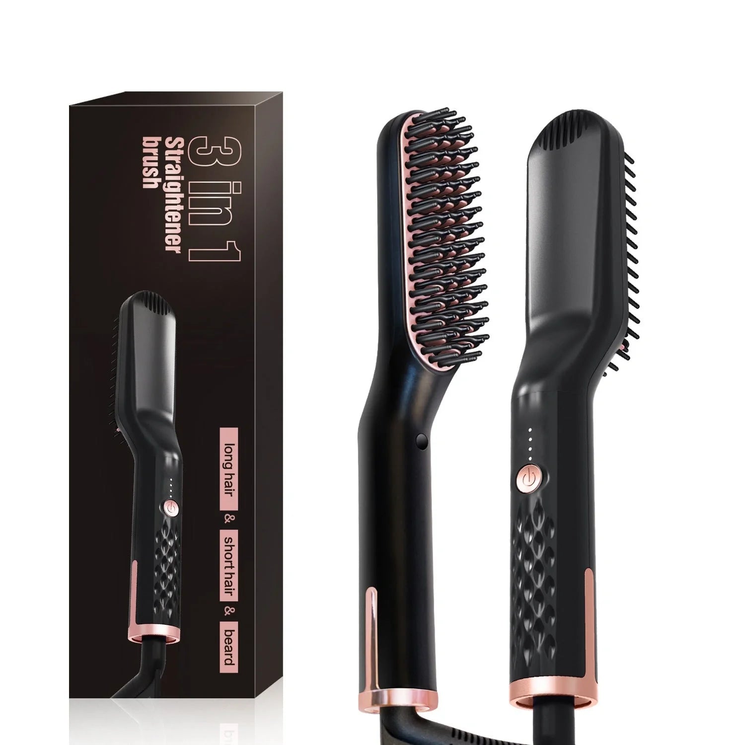 Electric straightening hair comb with ceramic coating and dual temperature settings